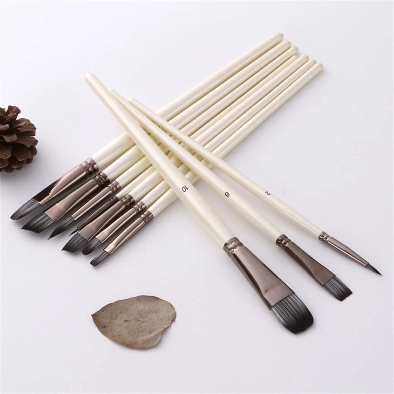 Ensembles de Pinceaux 10pcs / Set Artiste Polyvalent Brosses PinceauBrush Cheveux Nylon Perlescent pour Débutants et Professionnels