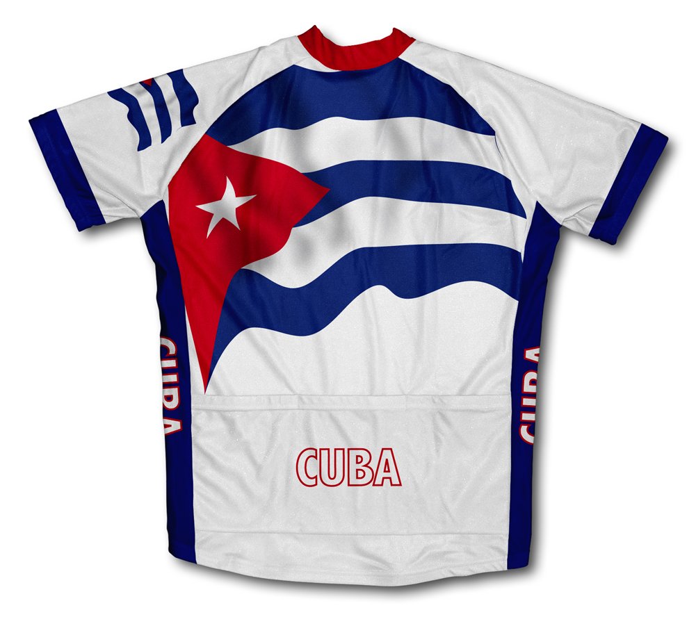 ScudoPro Cuba Flag Short Sleeve Cycling Jersey for Men - Size 4XL