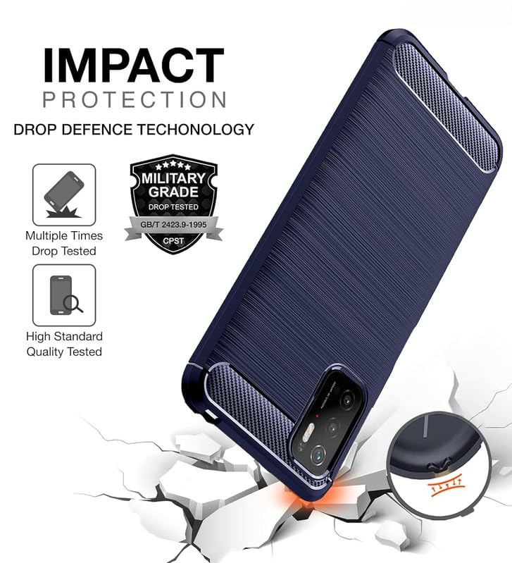 Image of Basic Case for Poco M3 Pro /Redmi Note 10 5G / Note 10T 5G (Carbon Fibre Blue)
