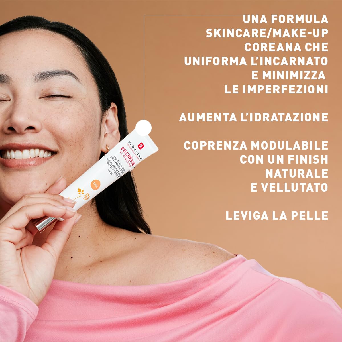 Erborian - BB Crème al Ginseng - Crema Teint Perfecteur 5-in-1 - Trattamento Effetto Pelle di bambino 5-in-1 Trattamento Viso con SPF 20