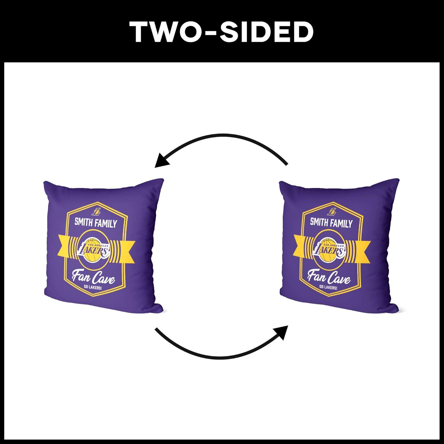 NORTHWEST NBA Los Angeles Lakers, Dominion, Personalized Throw Pillow, 18 x 18 Inches