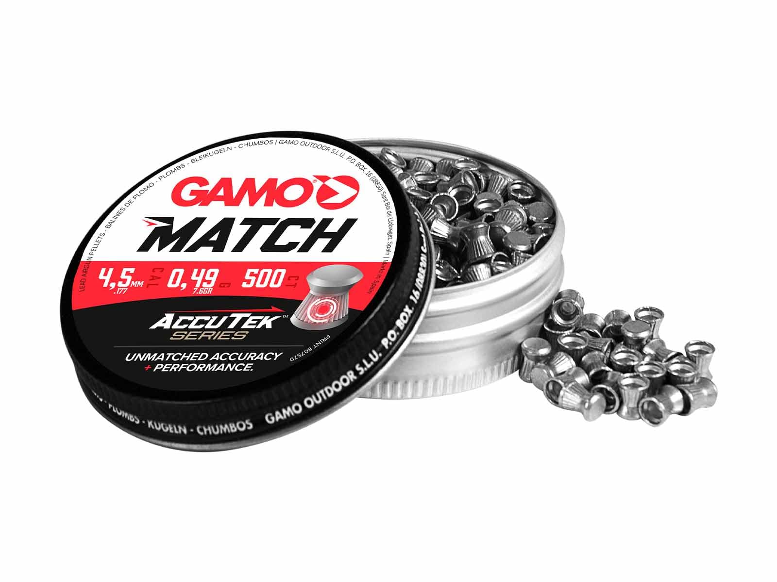 PIOMBINI 4 5 GAMO MATCH accutek 4,5 MM CARABINE AIR COMPRIMÉ CO2 BALLINI0,49 g