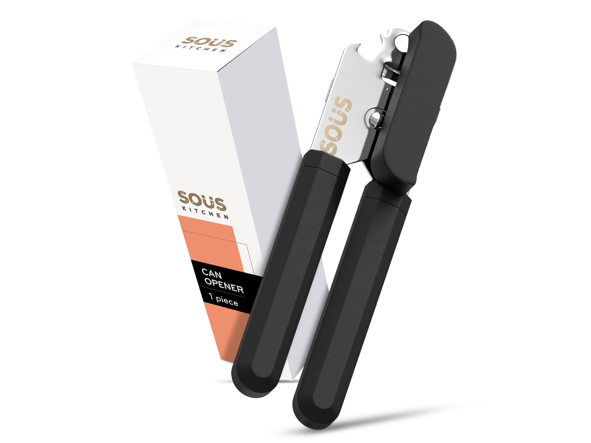 Sous KitchenCan Opener Manual - Can Opener Manual Smooth Edge - Stainless Steel Hand Can Opener - Can Openers with Sharp Blade - Best Can Opener Heavy Duty