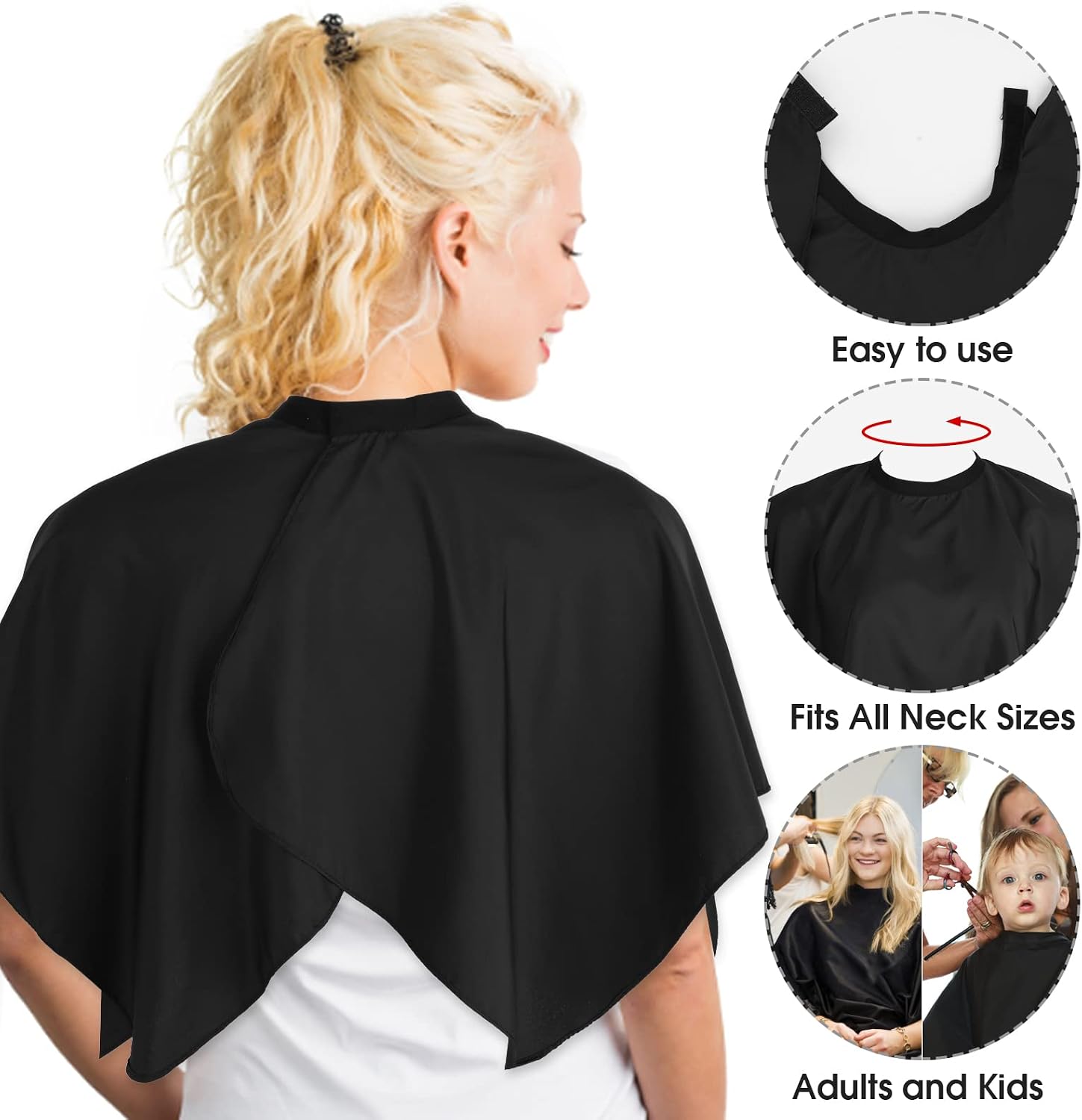 Waterproof Hair Dye Cape – Salon Cape for Coloring & Bleach, Adjustable Barber Cutting Capes with Snaps, Reusable Shampoo Apron for Home Salon or Professional Use