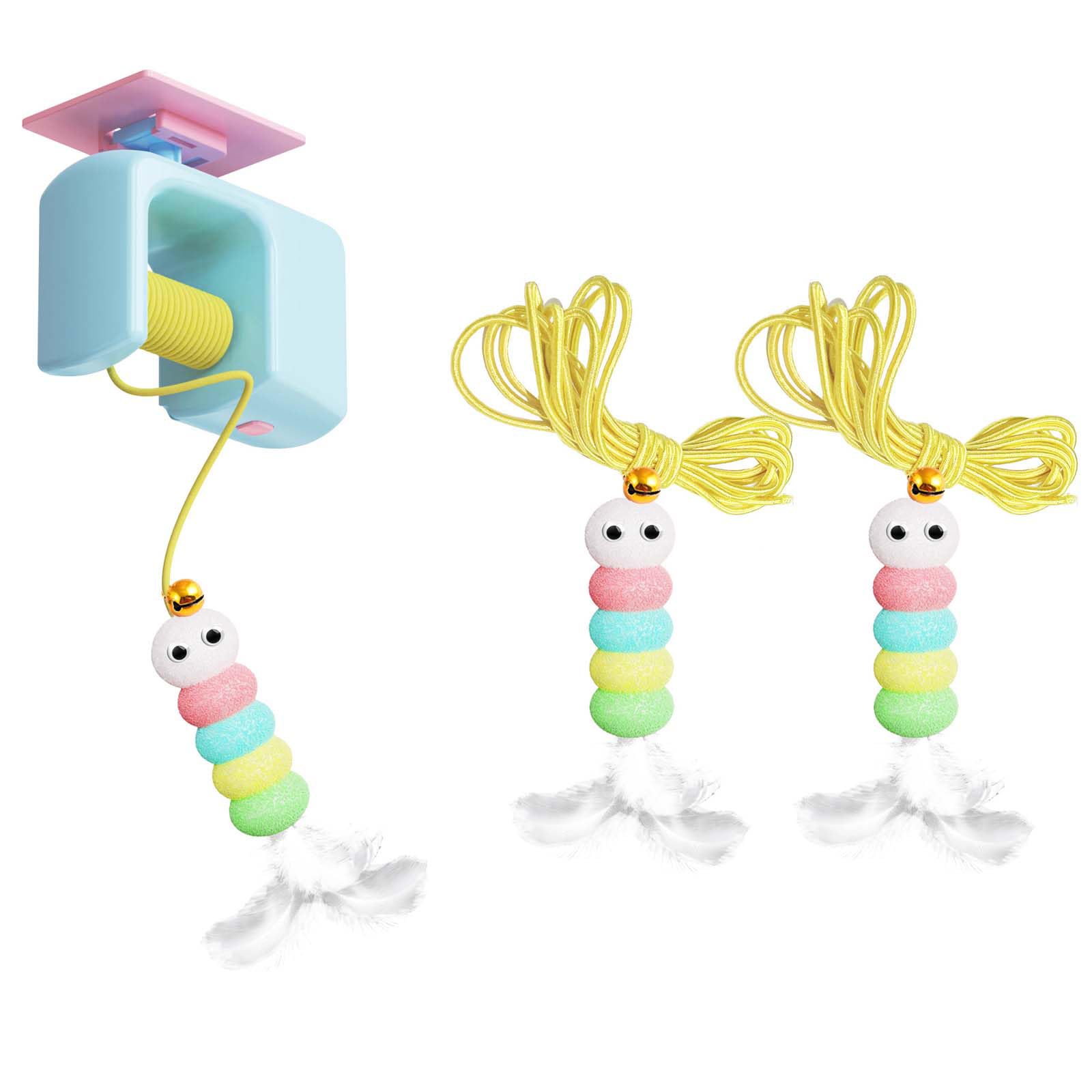 CenviaLuxy Interactive Cat Toys,Automatic Retractable Cat Toys for Indoor Cats Adul Rechargeable Hanging Self-Play Toy with 2 Replaceable Ropes (1.8m Each), Hunting, Exercise Toy