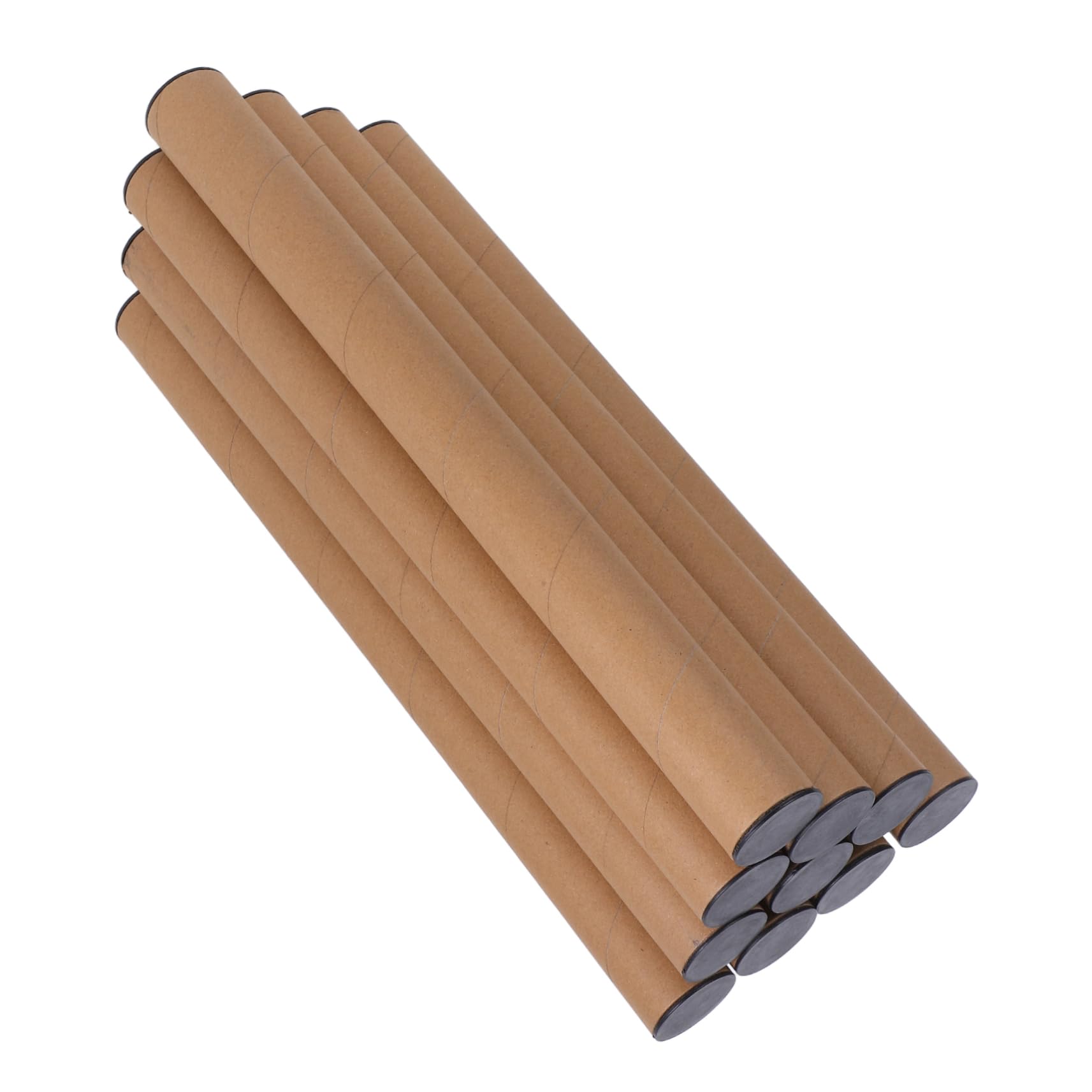 IMIKEYA Versandhülsen für Platzsparenden Schutz von Bauplänen und Gemälden aus Kraftpapier 10 Stück Runde Aufbewahrungsröhren mit Schwarzem Deckel 40x4cm Beim Kuriertransport