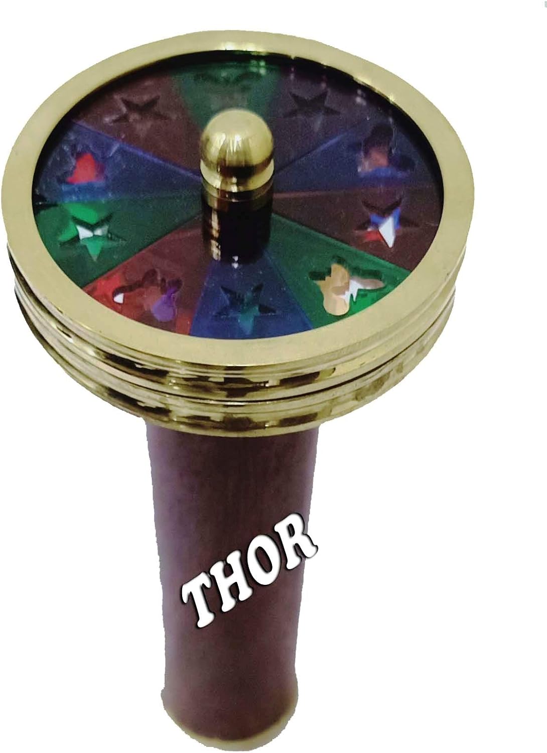 THOR INSTRUMENTS Nautical Vintage Wooden Handheld Brass Kaleidoscope Maritime Optical Star Design Rustic Vintage Home Decor Gifts