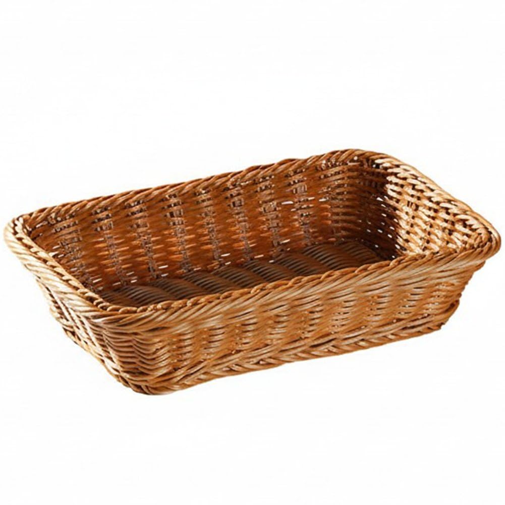 Cestas de frutas para almacenar frutas verduras y pan en pack de dos unidades de mimbre rectangulares