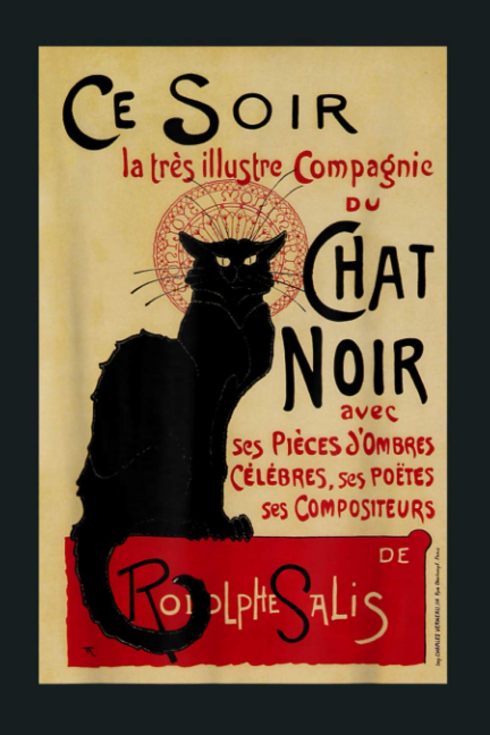 Ce Soir Chat Noir Vintage Art Nouveau: Notebook Planner - 6x9 inch Daily Planner Journal, To Do List Notebook, Daily Organizer, 114 Pages