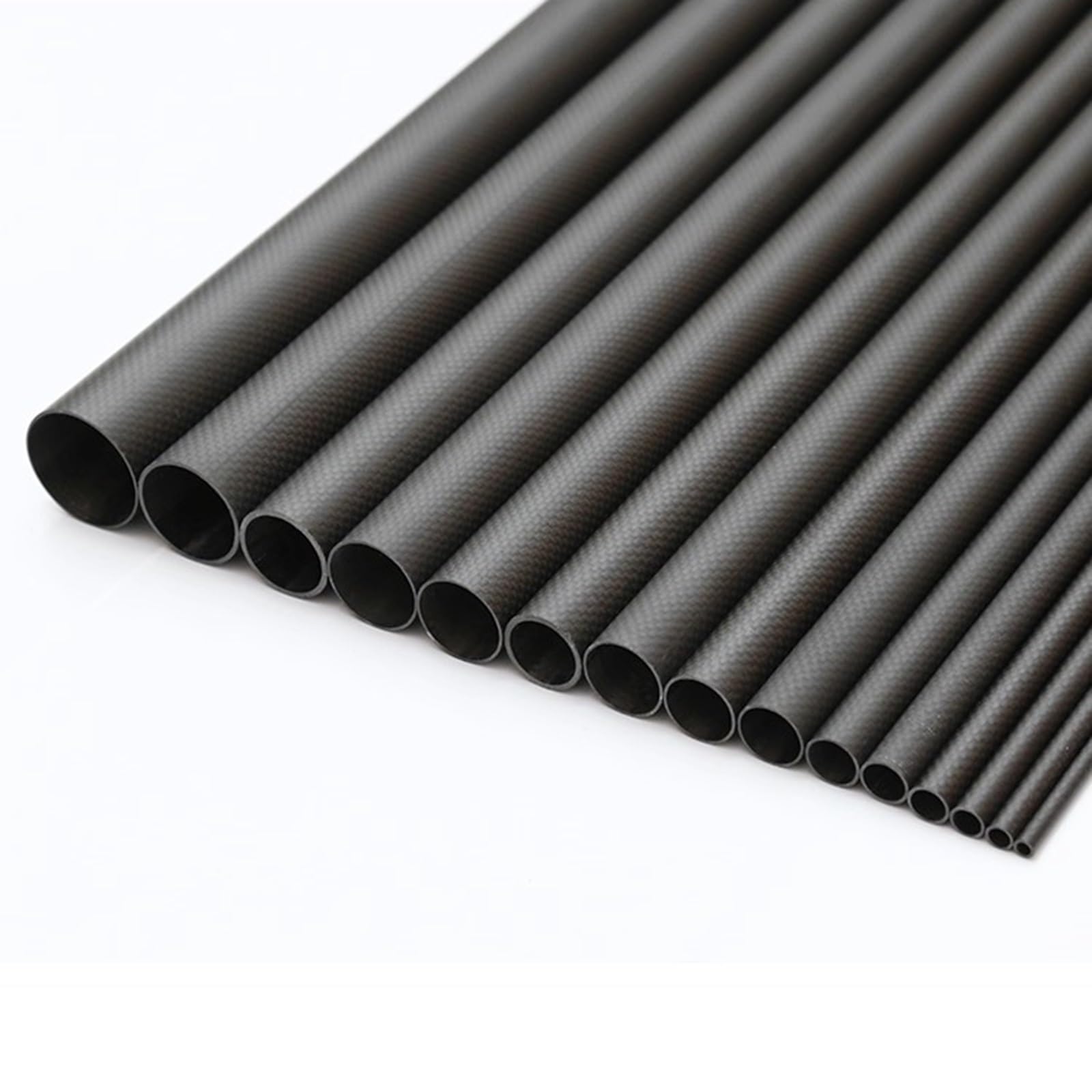 Tubo de Fibra de Carbono Tubos de Fibra de Carbono Tejida 3K, Varillas Redondas de Fibra de Carbono para impresoras 3D, cañas de Pescar y robótica, Grosor de Pared Personalizable(46x42x1000MM)