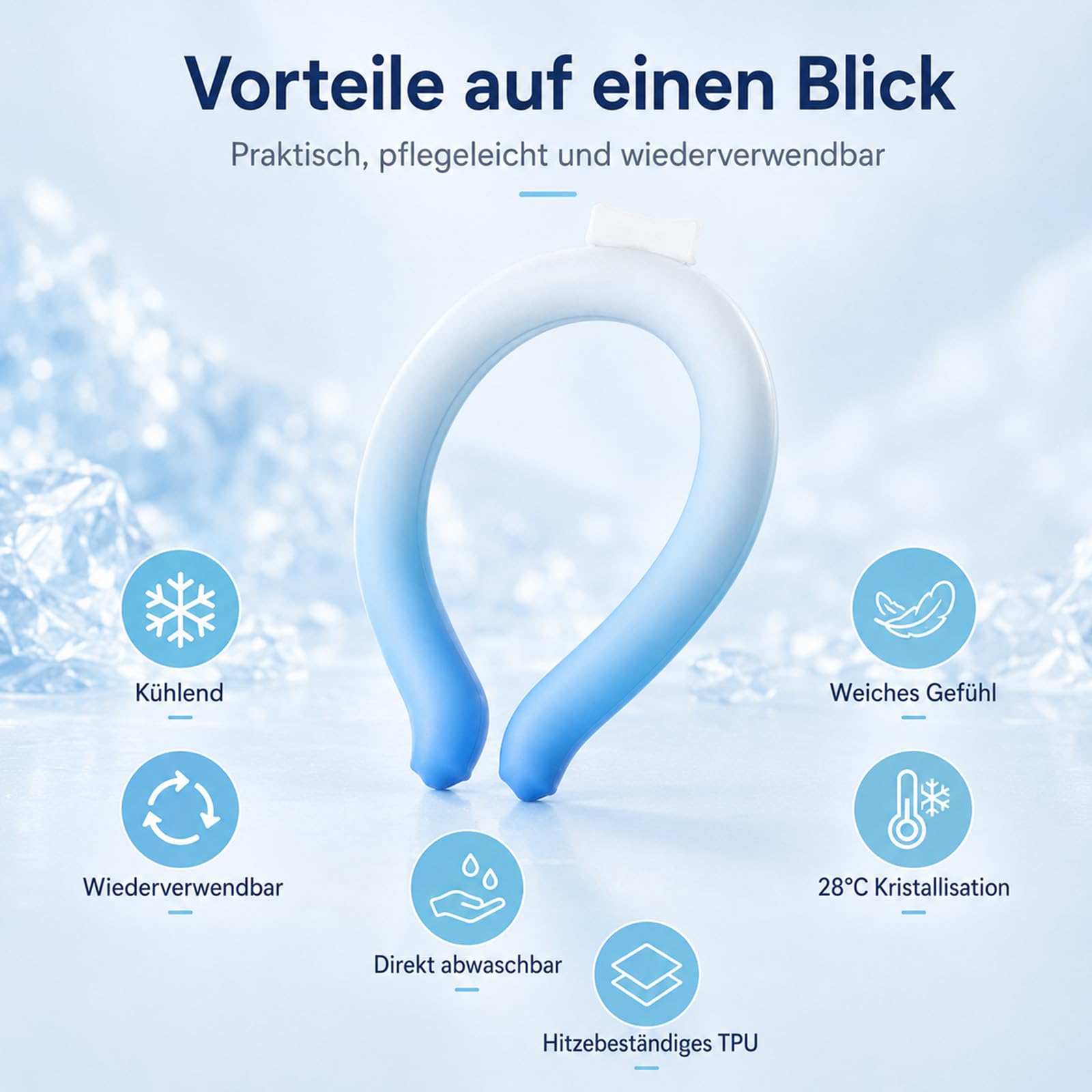 Nacken Kühlung mit PCM-Technologie 26°C für den Nacken (Blau)