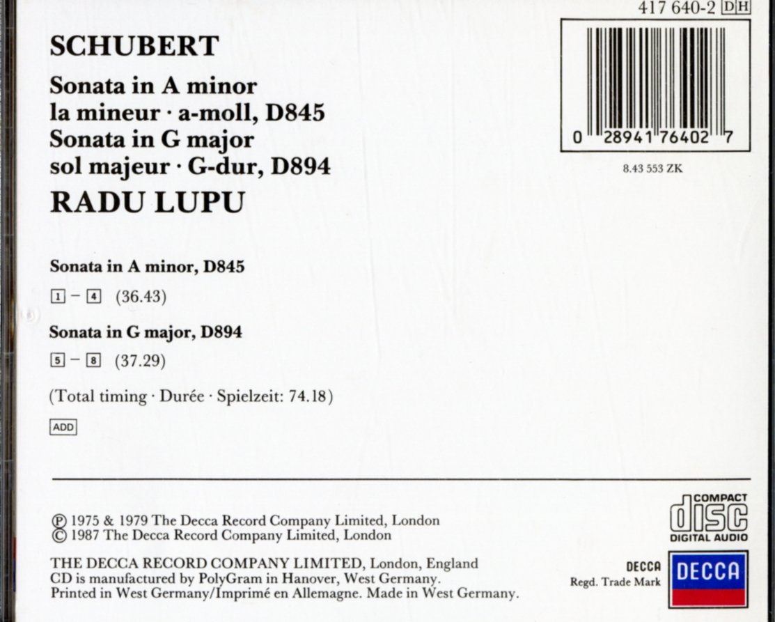 Schubert: Sonatas para piano D.845 y 894
