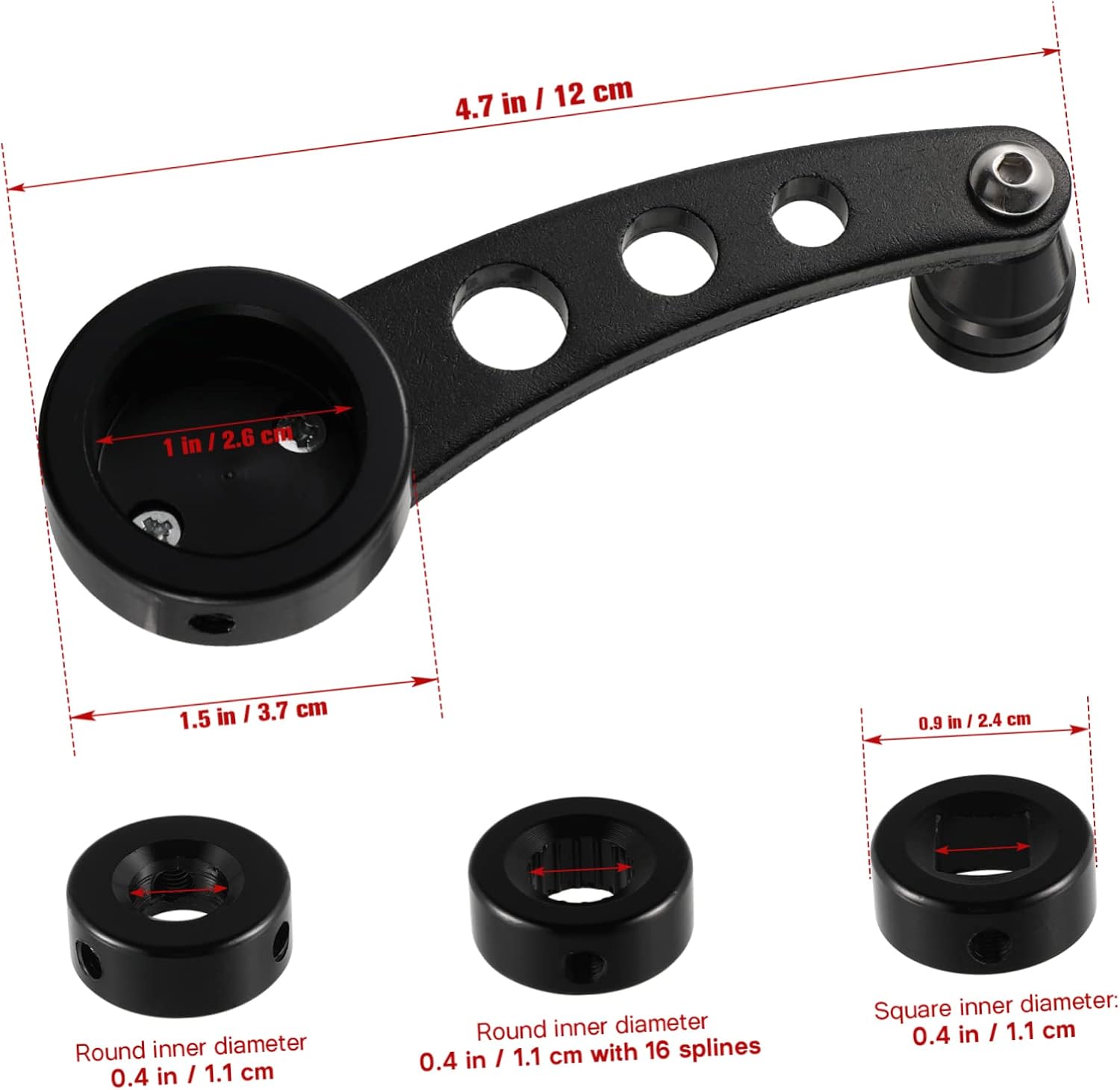 HEALLILY 1 Set Car Window Shake Handle Car Wagon Door Window Winder Crank Lever Handle Cranks Aluminum Winder Rocker Riser Billet Rv Hand Universal Door Glass