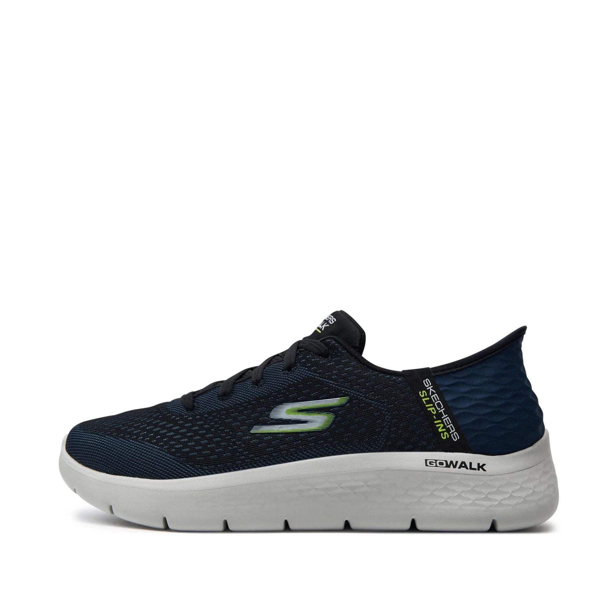 Skechers Men's Go Walk Flex Sneaker, Navy and Lime Textile, 6.5 UK