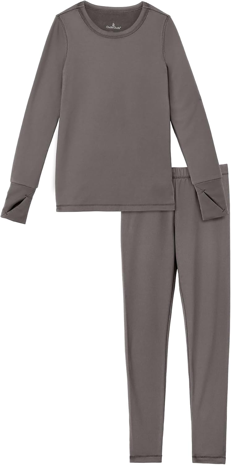 Cuddl Duds Girls Heavyweight Cold Weather Fleece Lined Thermal Set – Long Sleeve Shirt & Leggings – Long Johns for Kids - Image 4