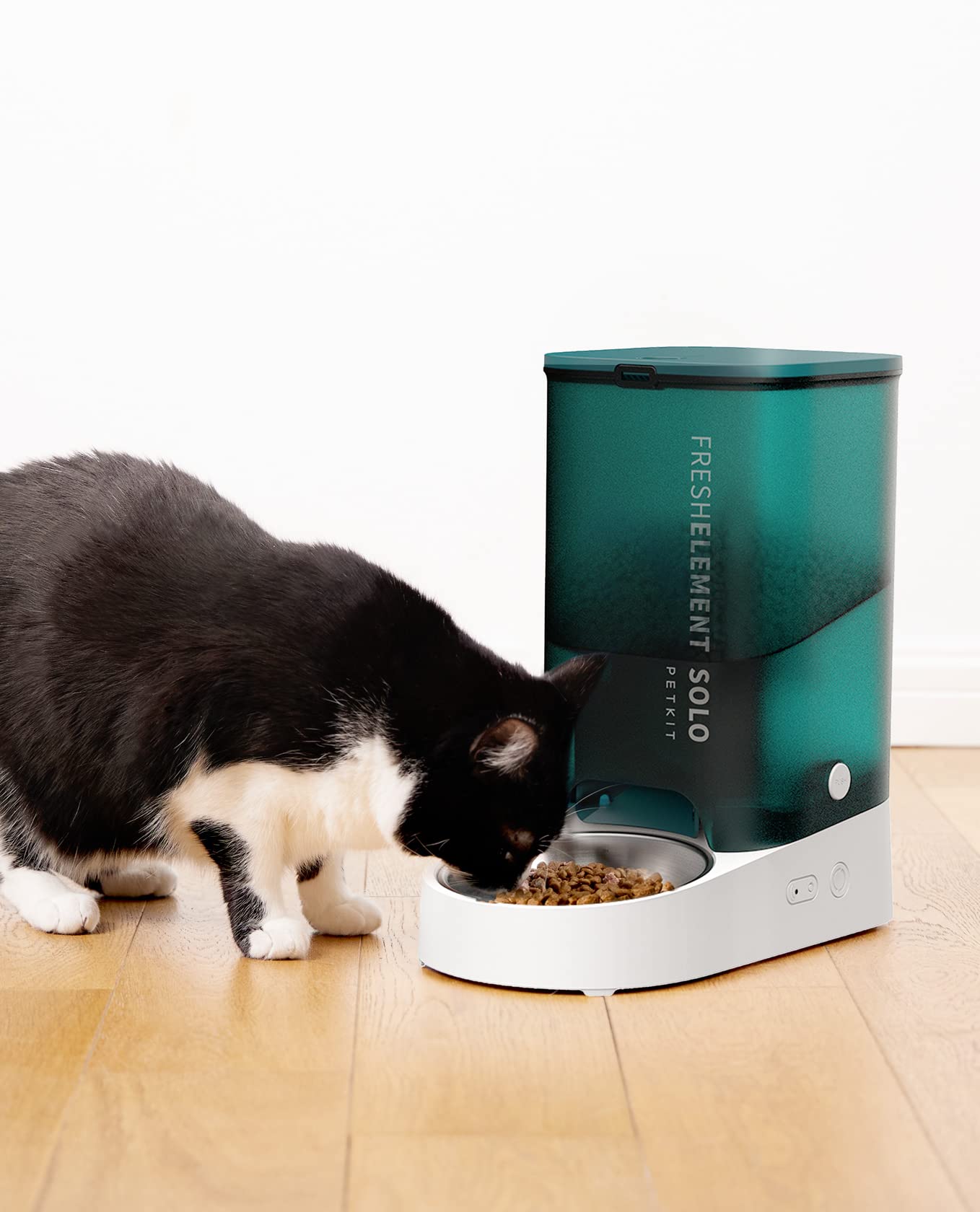 PETKIT Comedero Gato Automatico, 2.4G WiFi, 3L Dispensador Comida Gatos/Perros, Control de App, 1-10 Comidas al Día, Liofilizados Compatibles, Cubeta de Acero Inoxidable, Cable USB (Blanco Leche)