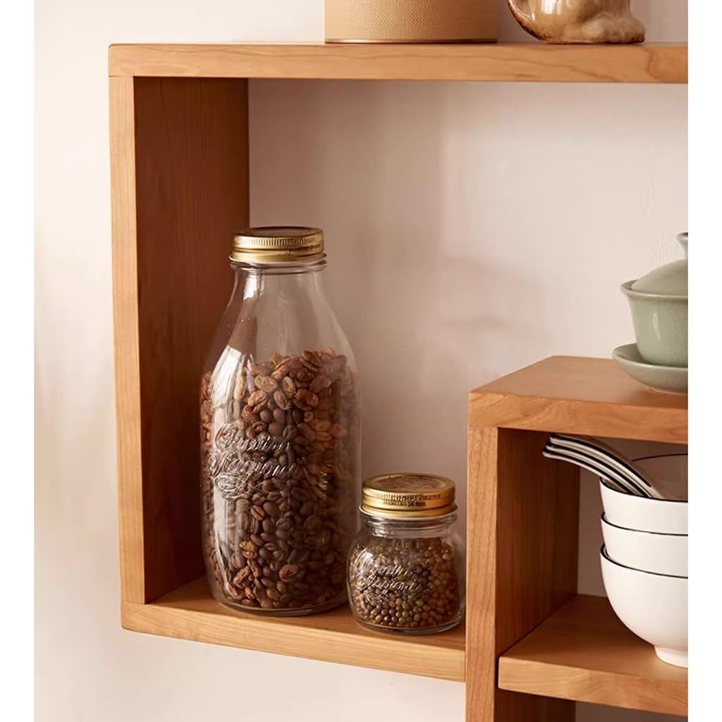 Mensole Geometriche A Forma di Scatola - Set di 2 Mensole Sospese in Legno per Soggiorno, Camera da Letto - Moderno Organizer Decorativo per Mensole Ad Incastro con Accessori