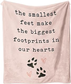Dog Throw Blanket 50"X60" – Soft Memorial Blanket for Dog Lovers with Puppy & Footprint, Ideal Gift for Dogs Lovers Women & Girls, Valentine' s Day Birthday Gifts for Animal & Pet Lover