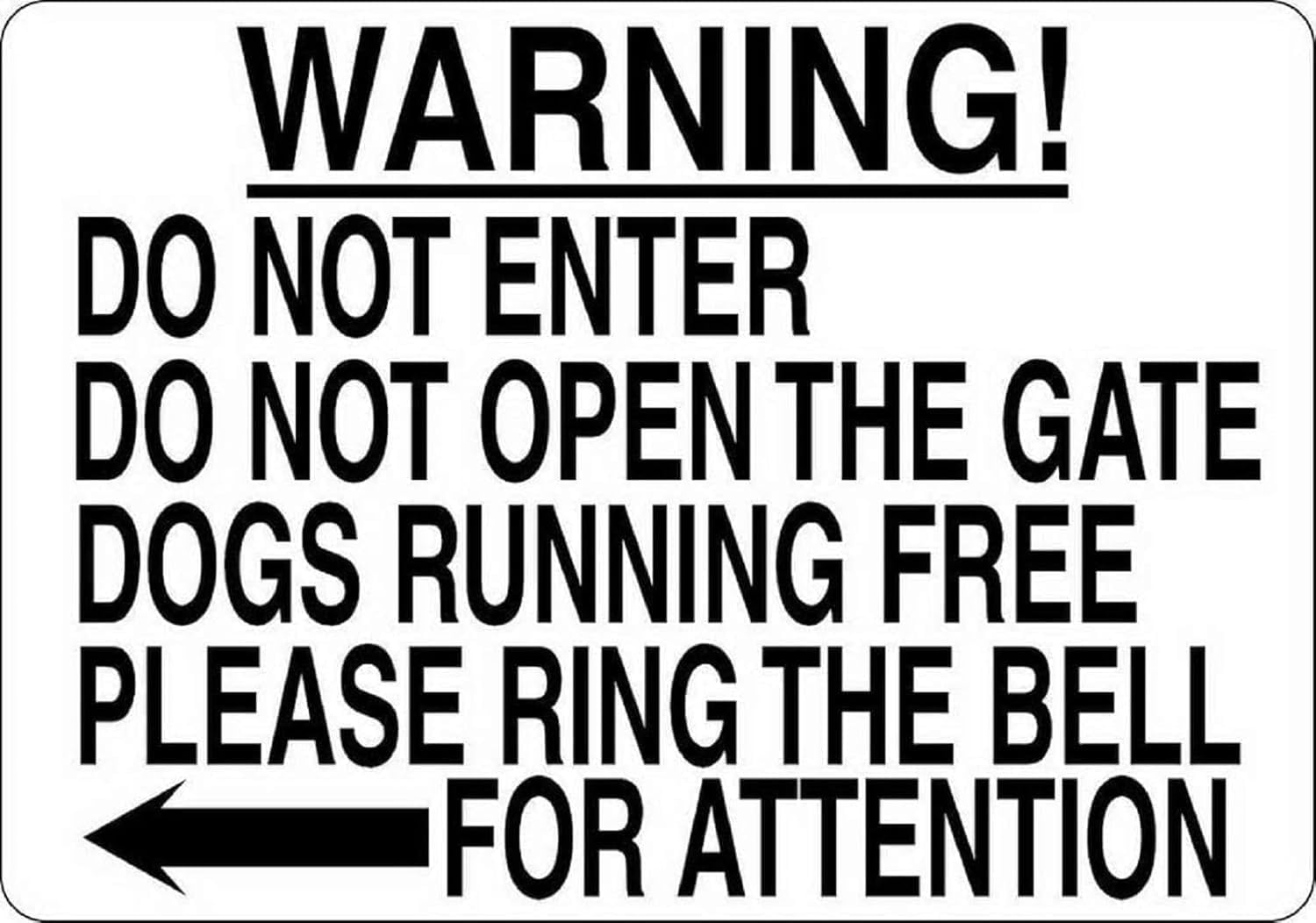 (2-Pack) Metal Tin Sign Sign Do Not Enter Open Gate Dogs Running Free Ring Bell 8x12 Inches Dog Warning Notice Vintage Sign