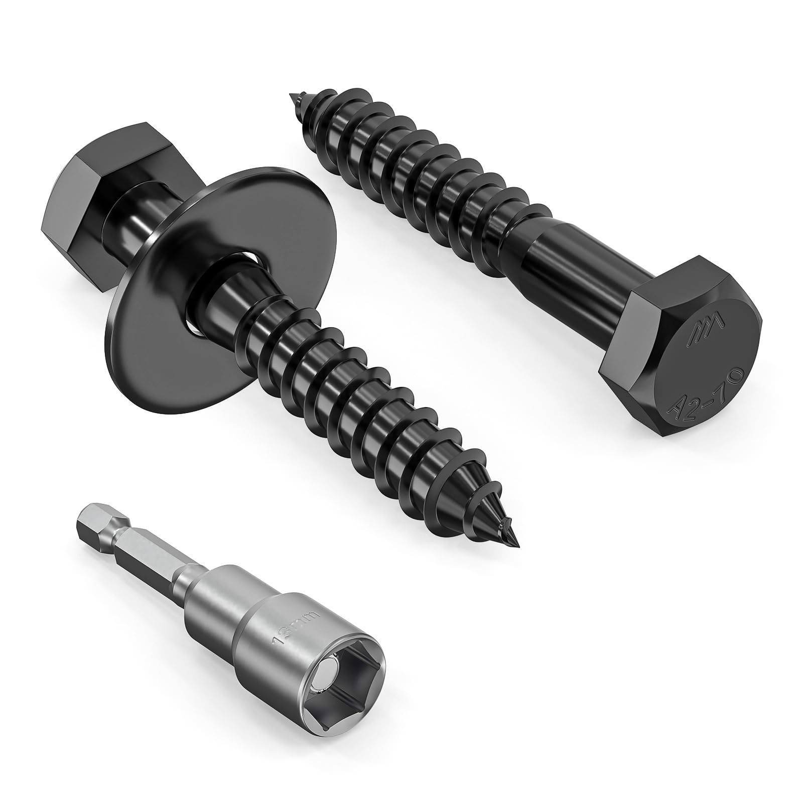 Valorada 12Pcs M8 x 50mm Coach Screws, Heavy Duty Lag Bolts 304 Stainless Steel, 50mm Wood Screws