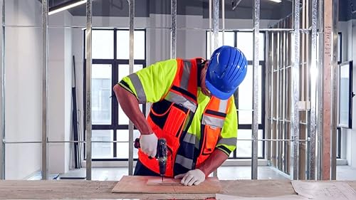 Miniatura 10 de 3M Reflective stripes Safety Vest knitted and Oxford Hi-vis Vest with pockets Bright Construction Workwear for men women