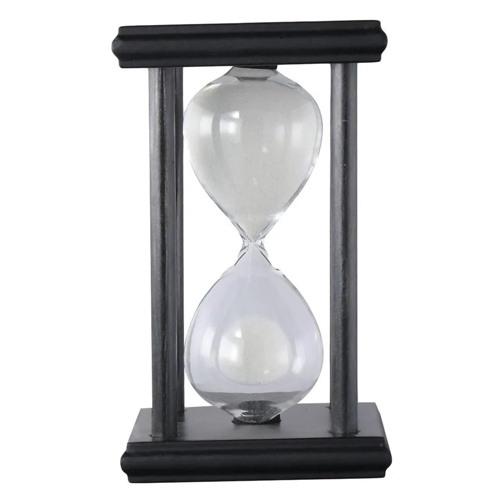 30 Minutes Hourglass Sand Timer Black Wooden White Clock Vintage Sandglass