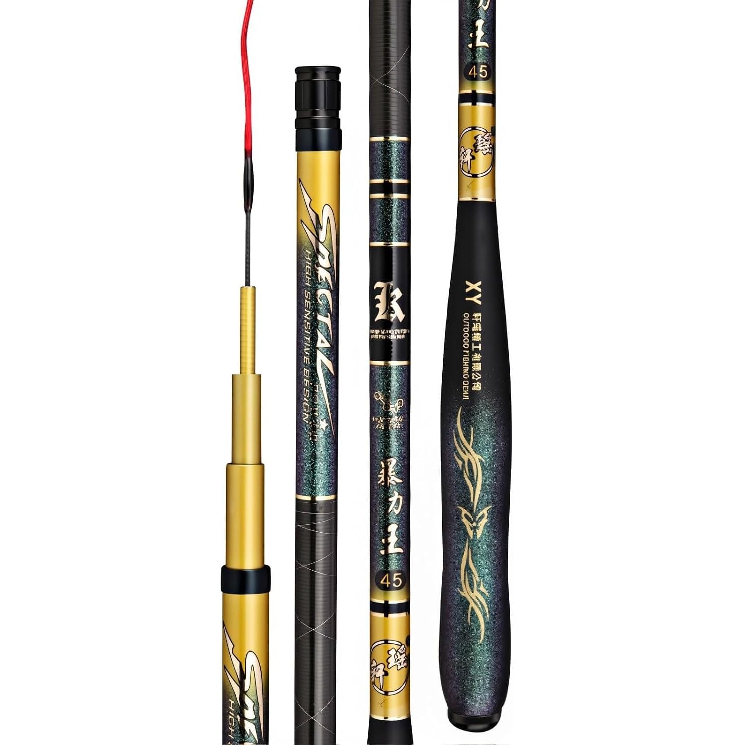 HUSHDML Telescopic Carbon Fishing Rod Ultra-light, Super-stiff