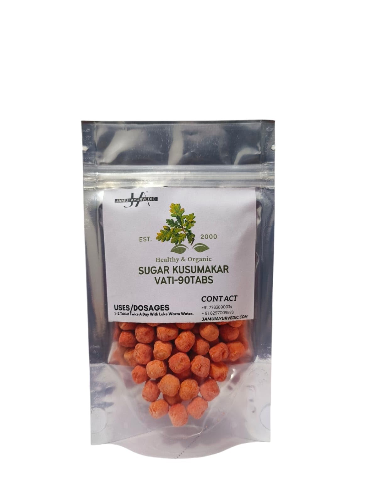Sugar Kusumakar Vati For Diabetes | 90 Tablets ORANGE/RED | SUMAN LABORATORIES | JAMUI AYURVEDIC| Kusumakar Tablet-image-4