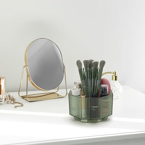 Miniatura 6 de Soporte para brochas de maquillaje, organizador de brochas de maquillaje giratorio de 360, almacenamiento de brochas de cosméticos con 5 ranuras