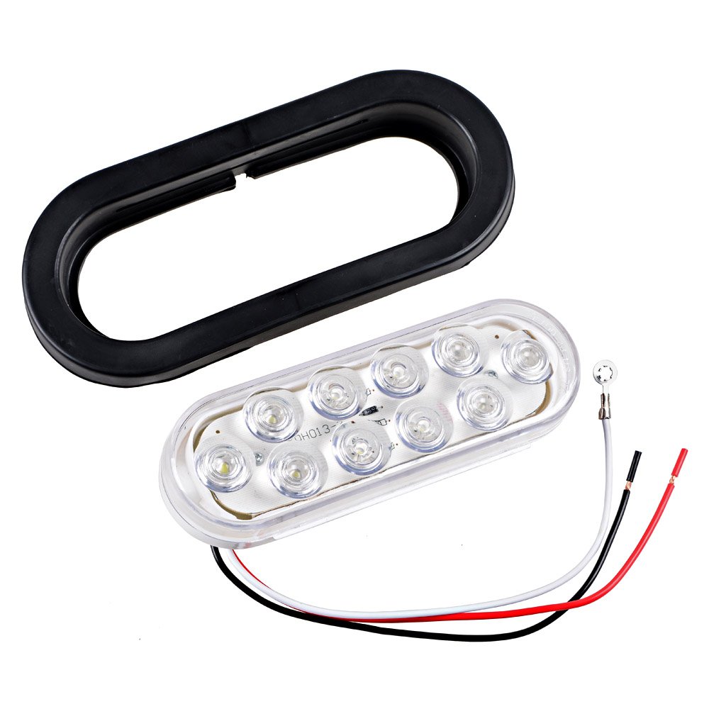 Amazon | 明るいホワイト 6000K 楕円形 10 LED クリアレンズ