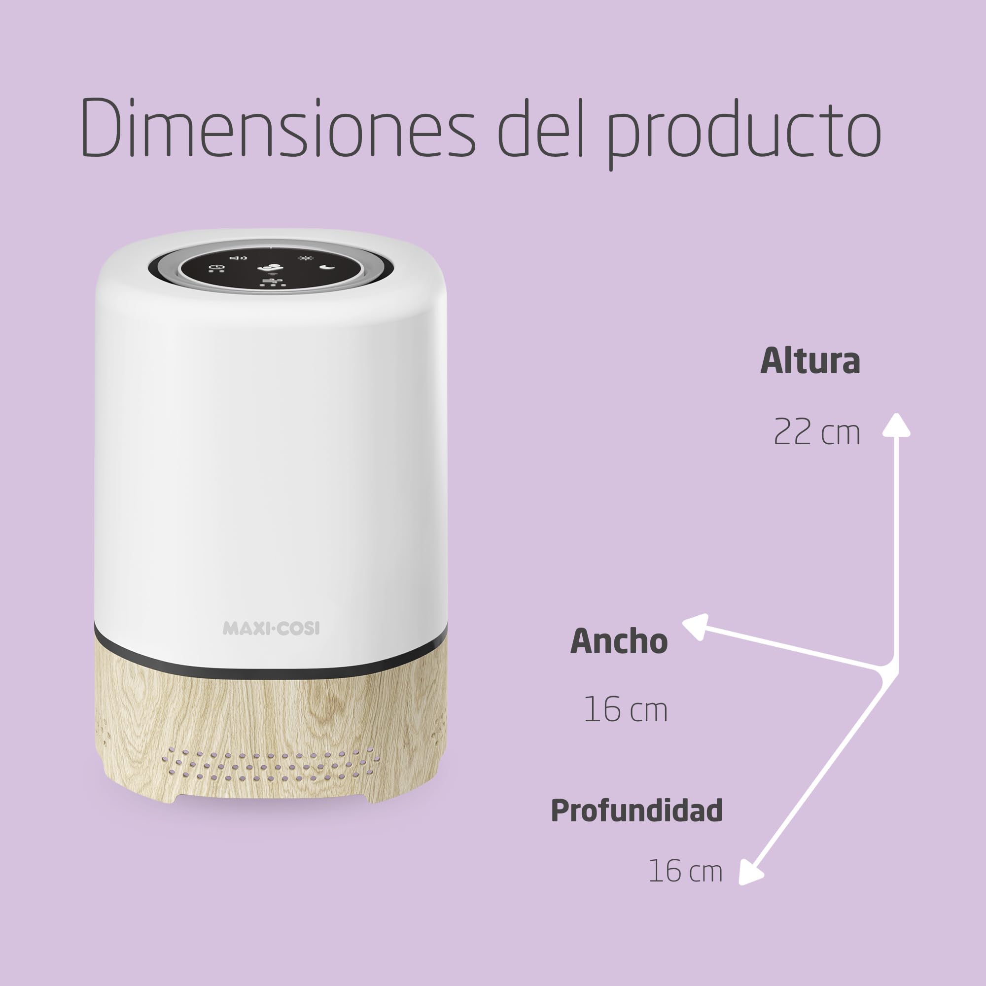 Maxi-Cosi Clean Purificador de Aire 3 en 1 HEPA (H13), Desde el Nacimiento, Para Alergias, Connected Home, Compatible Con Alexa y Google Assistant