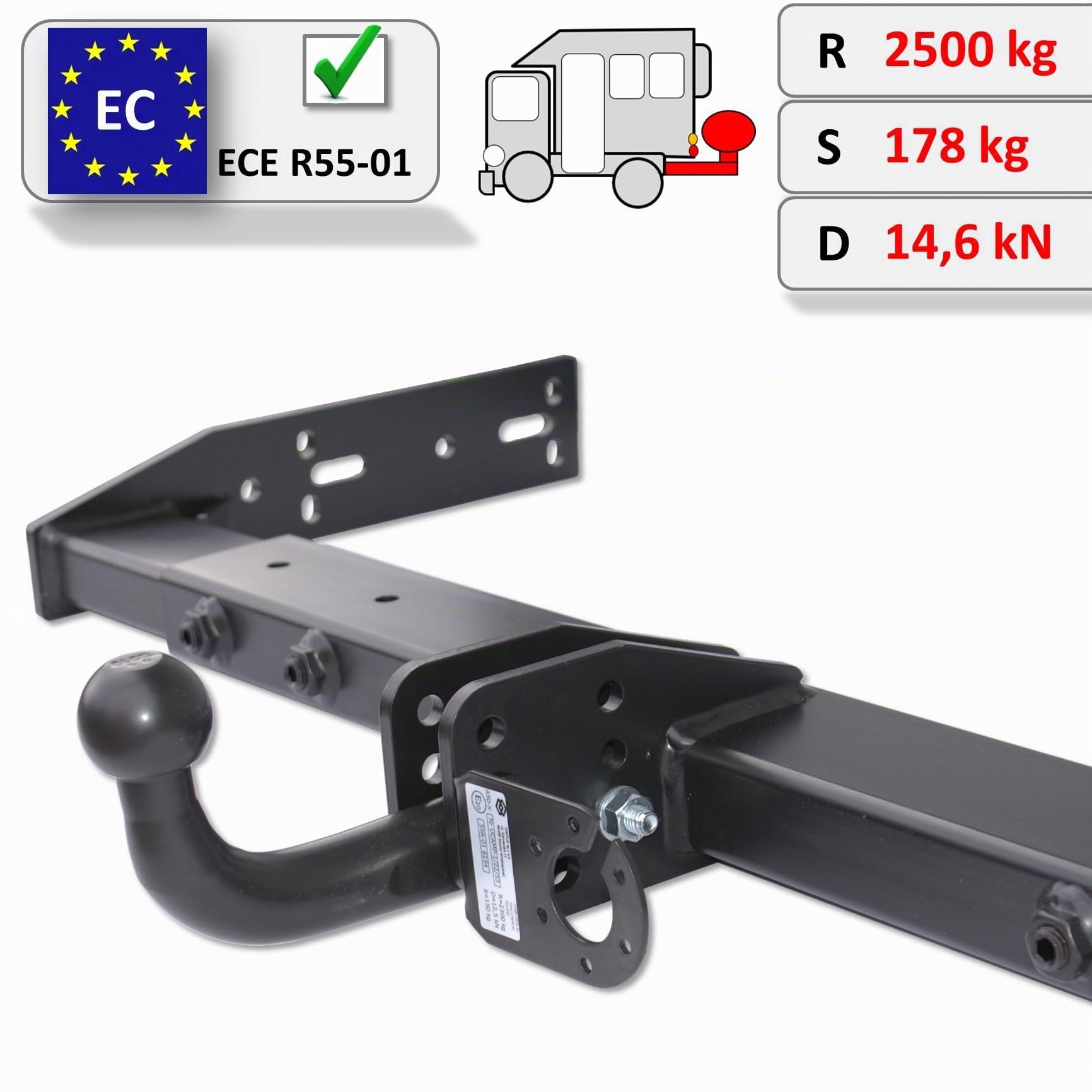 Attelage de remorque universel variable - pour campeur, camping-car, caravane, tombereau, un camione, voiture de livraison