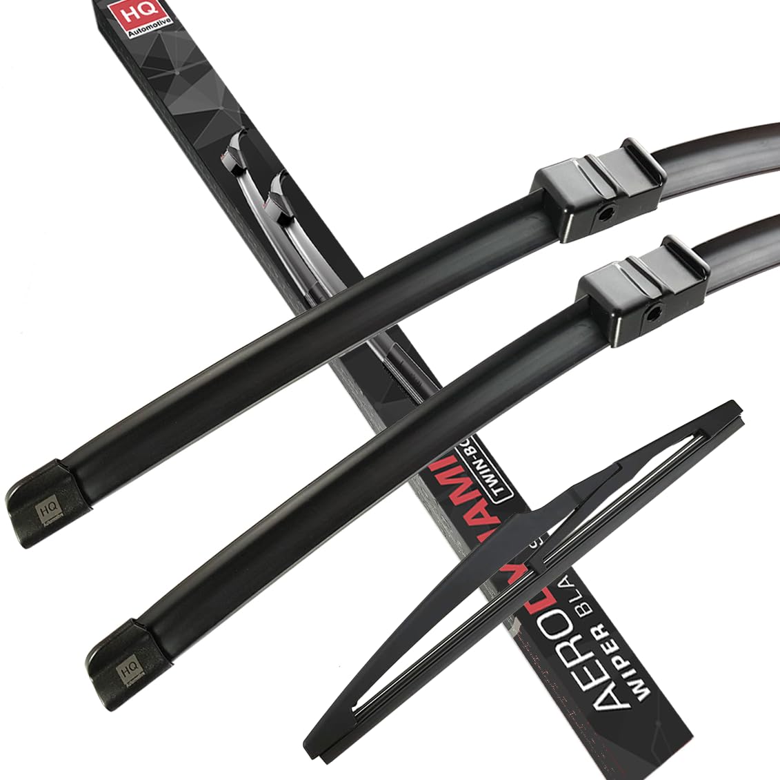 HQ Automotive Wiper Blades for Peugeot 207 Hatchback (2006-2012) Front Rear Kit, Ad71-622|Hq16D