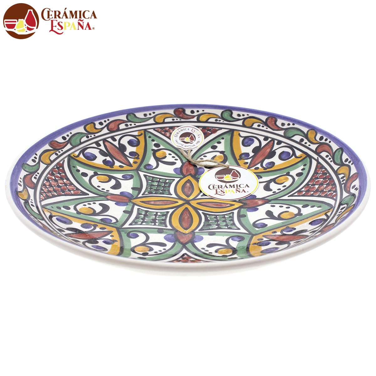 CERÁMICA ESPAÑA placa de cerámica decorativa para pared modelo D32 27x27x4.5 cm hecha a mano