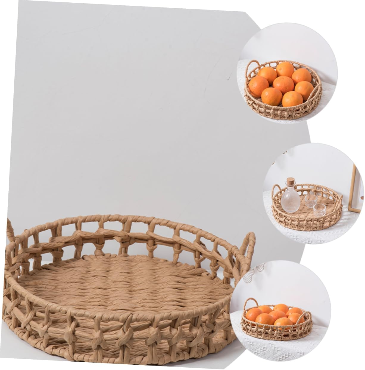 1set Handwoven Woven Serving Basket for Fruit Vegetables and Bread Portable Storage for Home Kitchen and Outdoor Use Delicate Design for Practical Everyday Use