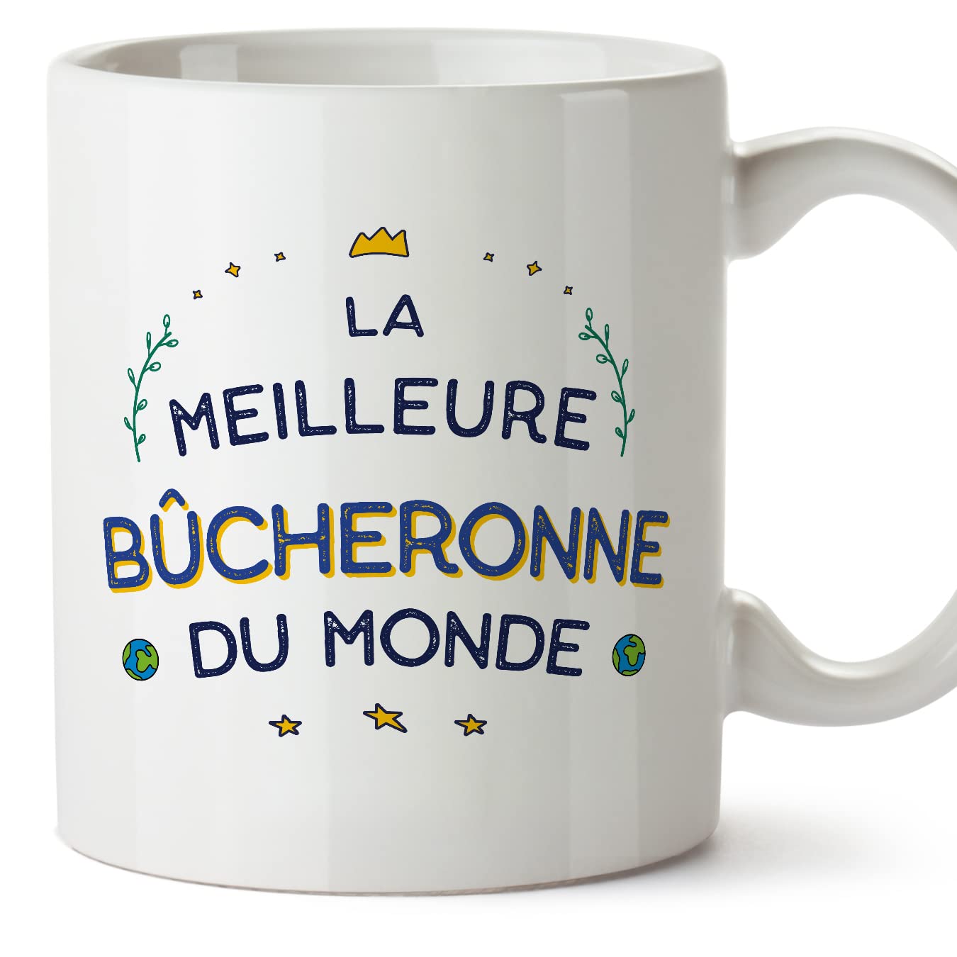 MUGFFINS Lumberjack Woman Mug - in French - Meilleur du Monde - Funny Gift for Colleagues - Ceramic 11oz Mug