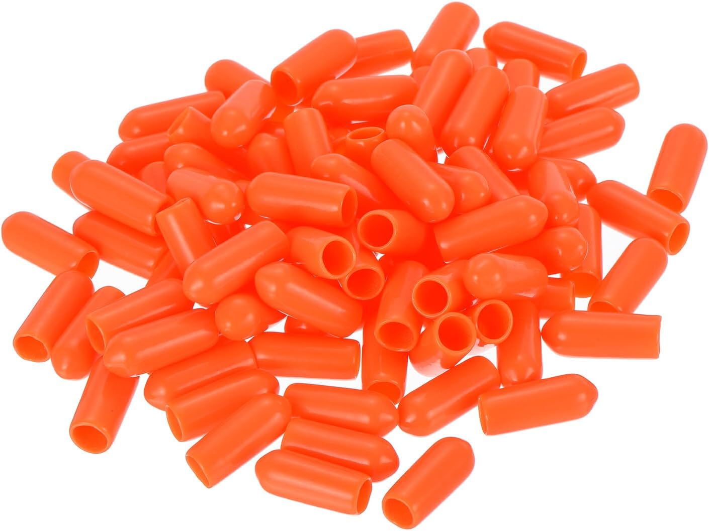 uxcell 100pcs Rubber End Caps 20mm ID Vinyl PVC Round Tube Bolt Cap Cover Screw Thread Protectors White