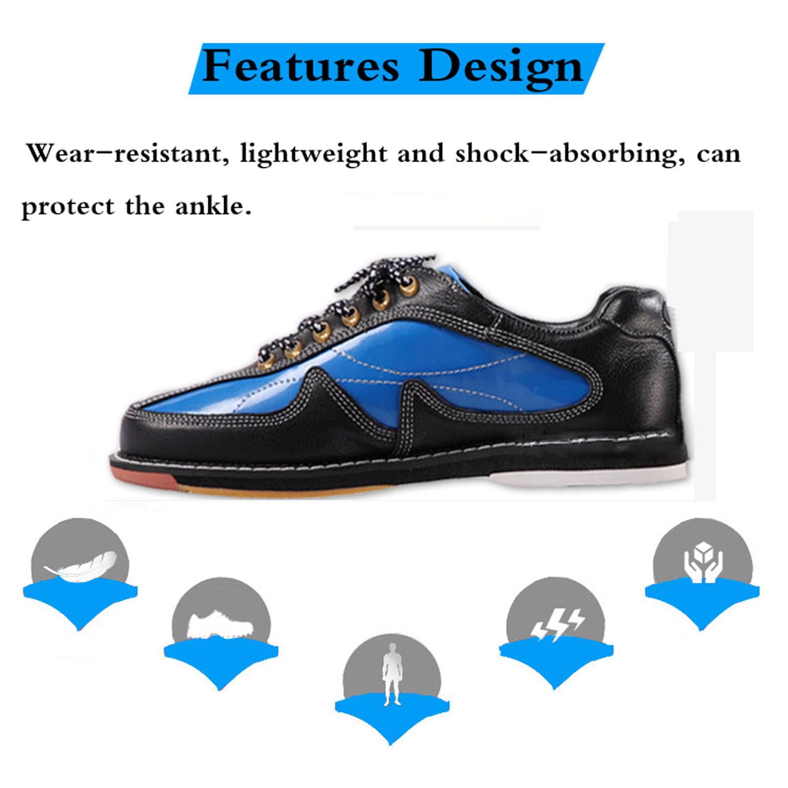 Chaussures De Bowling Viaoragiosa - Cuir Confortable Antidérapant Tailles 35-46