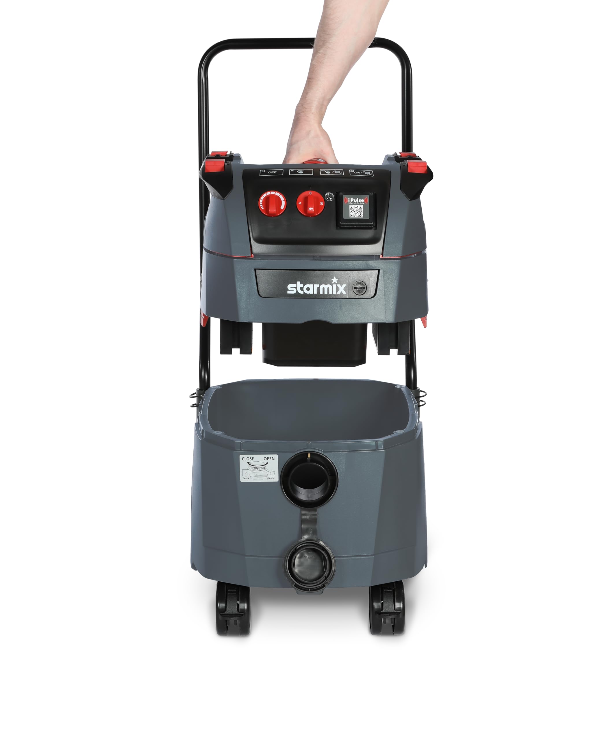 Starmix iPulse L-1635 Top – Aspirador Industrial Clase L 280 mbar, 75 l/s, 35 l – Limpieza automática del Filtro – Manguera de 5 m – Contenido Completo con Kit de Accesorios – Fabricado en Alemania