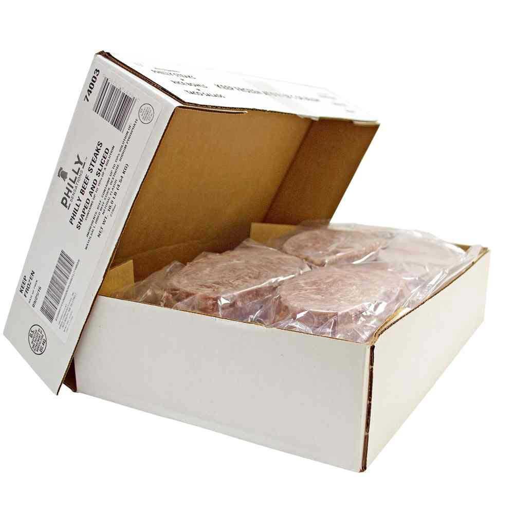 Philly Sensations Shaped and Sliced Lightly Marinated Beef Steaks, 6 Ounce -- 27 per case.