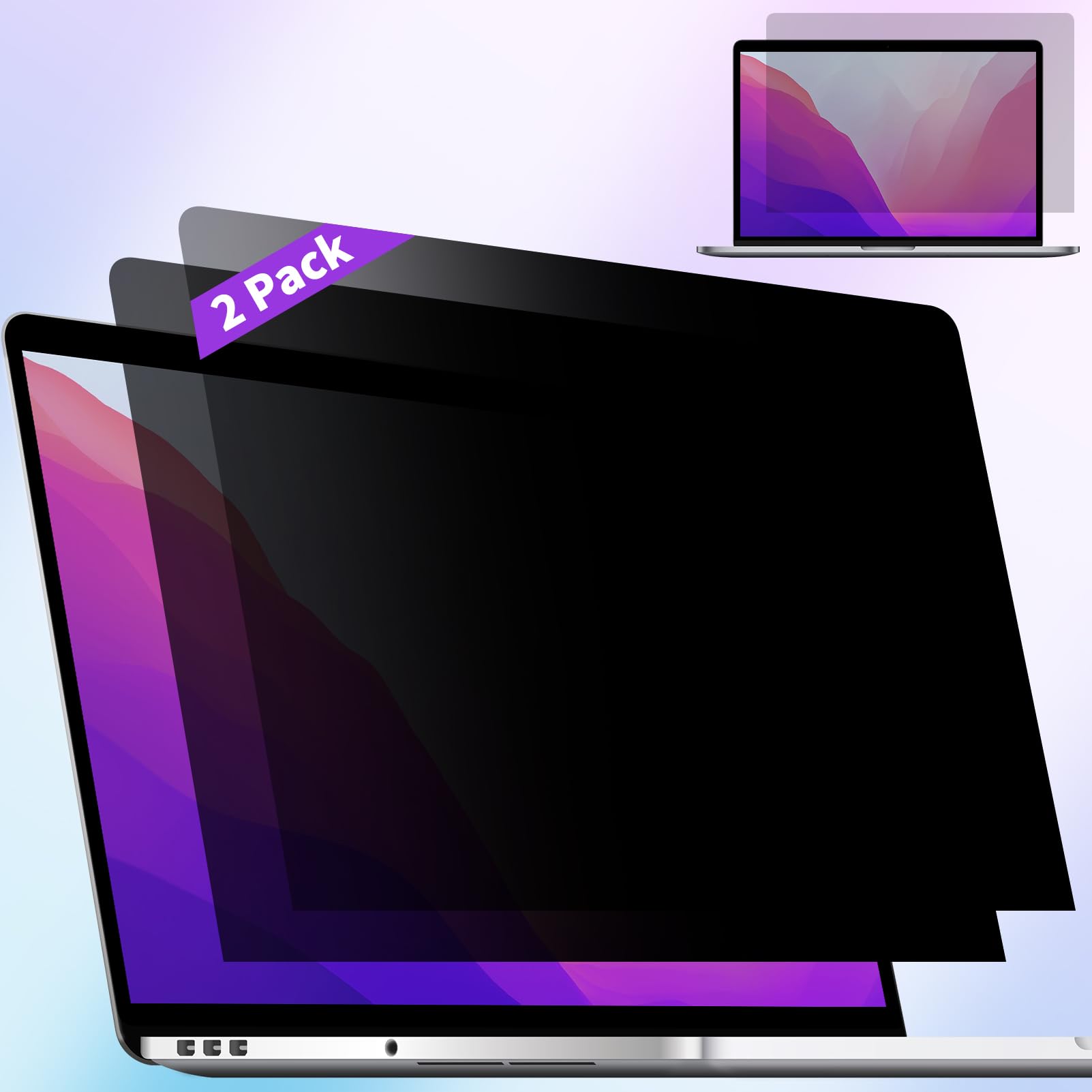 2 Pack Privacy Screen Compatible with 2019 MacBook Pro 16 Inch Screen Protector (A2141), Anti Blue Light Glare &amp; Anti Scratch Computer Privacy Shield for Mac Pro 16.1"