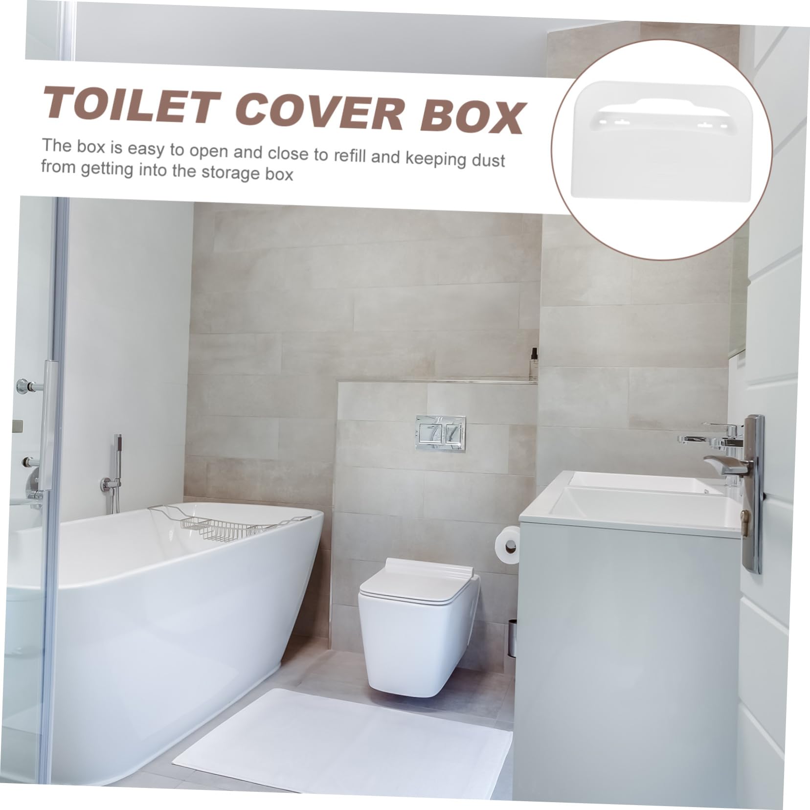 HOMSFOU Dispenser Da Muro Per Copriwater Supporto Igienico Anti-fall Per Bagno Accessorio Pratico e Salvaspazio Per Copriwater Ricaricabile e Facile Da Installare
