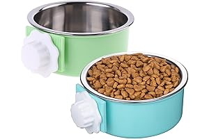 2 Pieces Hanging Pet Bowls for Crate, Dog, Cat, Rabbit, Ferret, Bird