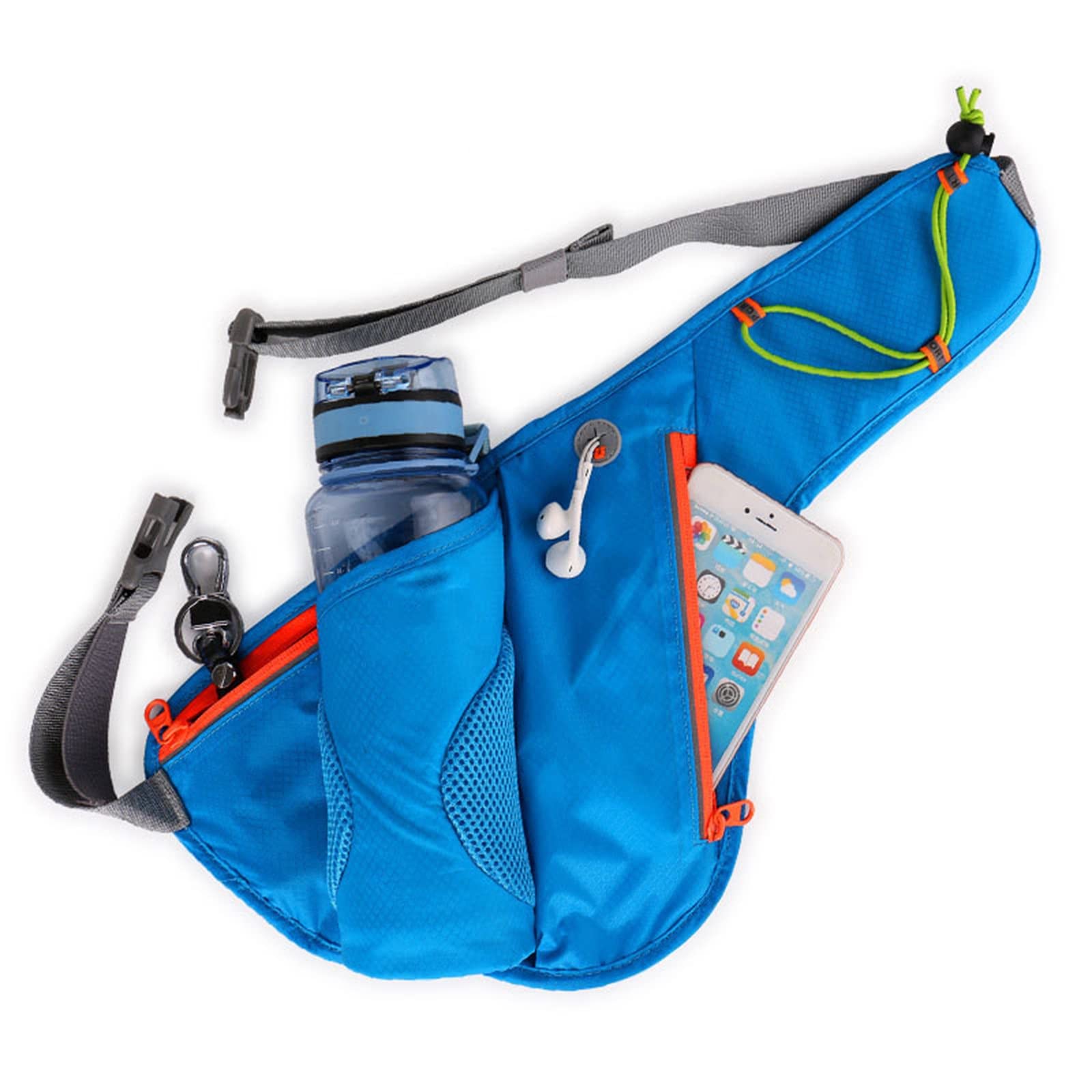 Marsupio Cintura Sportiva Marsupio Marsupio per Cellulare Marsupio per Escursionismo all'aperto Borsa per Bottiglia d'Acqua Impermeabile per Esterni (Color : Blue, Size : One Size)