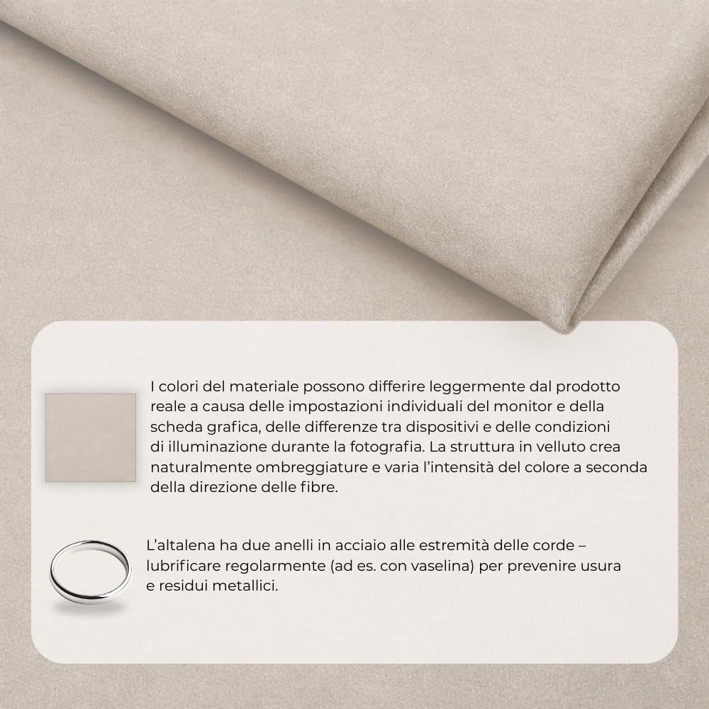 MAMOI Altalena per bambini con cintura di sicurezza, altezza regolabile 150–190 cm, altalena per casa, struttura stabile, seduta in velluto, montaggio facile, altalena da interno per bambini