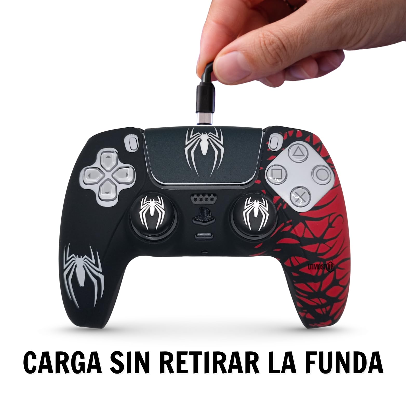 MME Cover Compatibile con Controller PS5, Silicone Morbido e Confortevole che Migliora la Presa, Accessori per Controller Play 5, Accessorio Compatibile con Controller Originale Play 5 (Rosso)