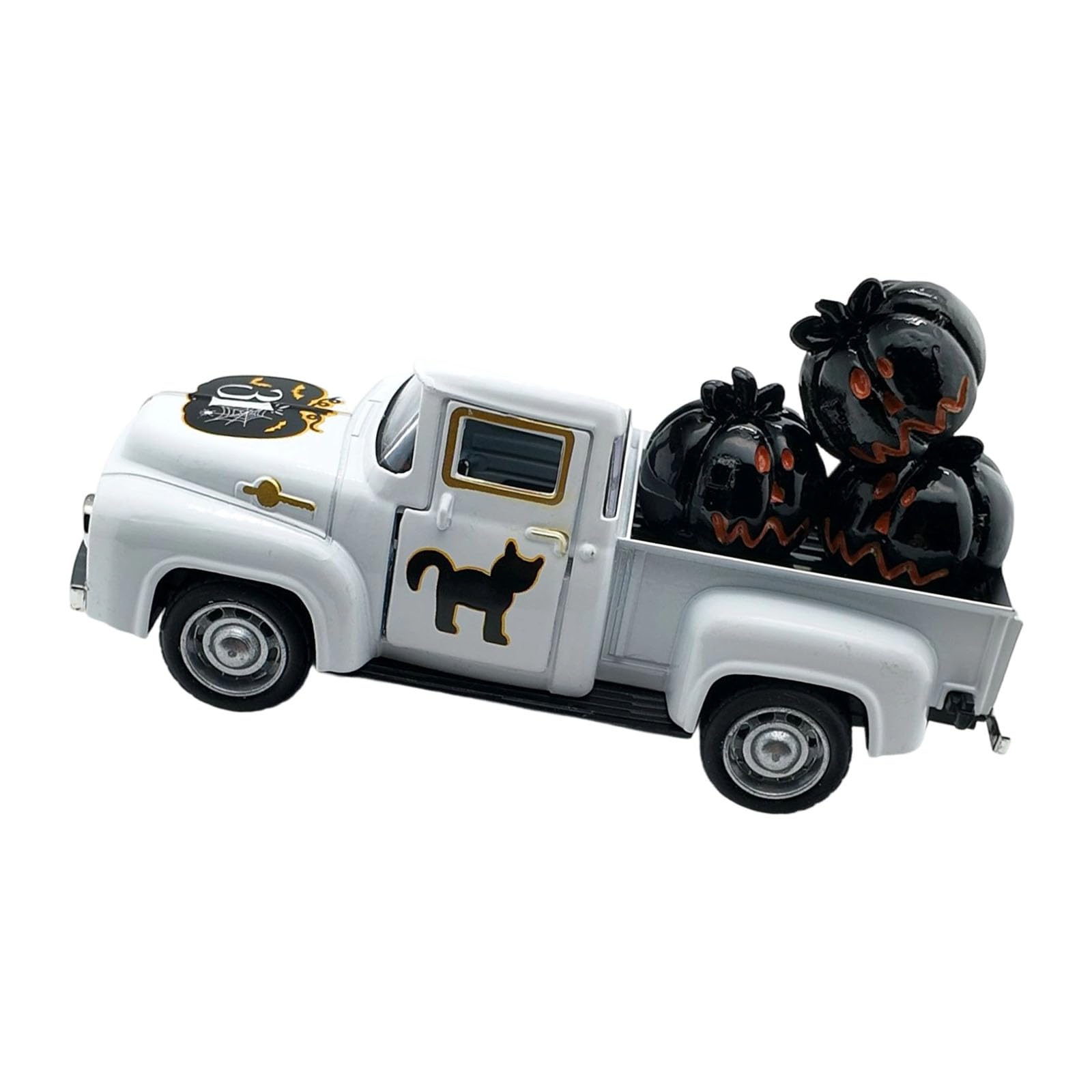 Msioytog Halloween Decors Antique Truck Metal Figurine Model with Miniature Ghostly Ornament Farmhouses Table Centerpieces Metal Farmhouses Truck Decors
