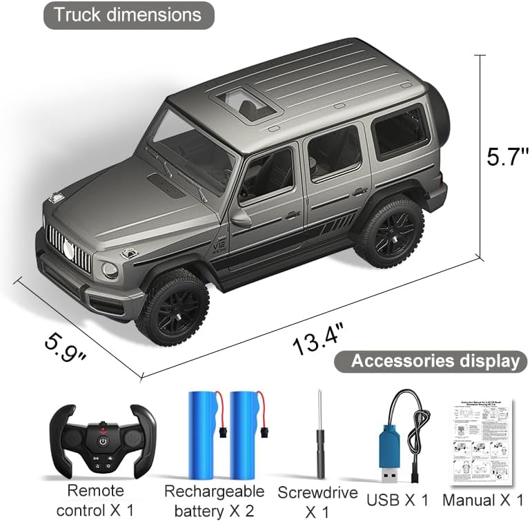 Miniatura 6 de Autos RC 2.4G para niños, juguete Jeep de control remoto 114 con luces LED, puertas abiertas con detección de gestos de carreras, SUV camión,