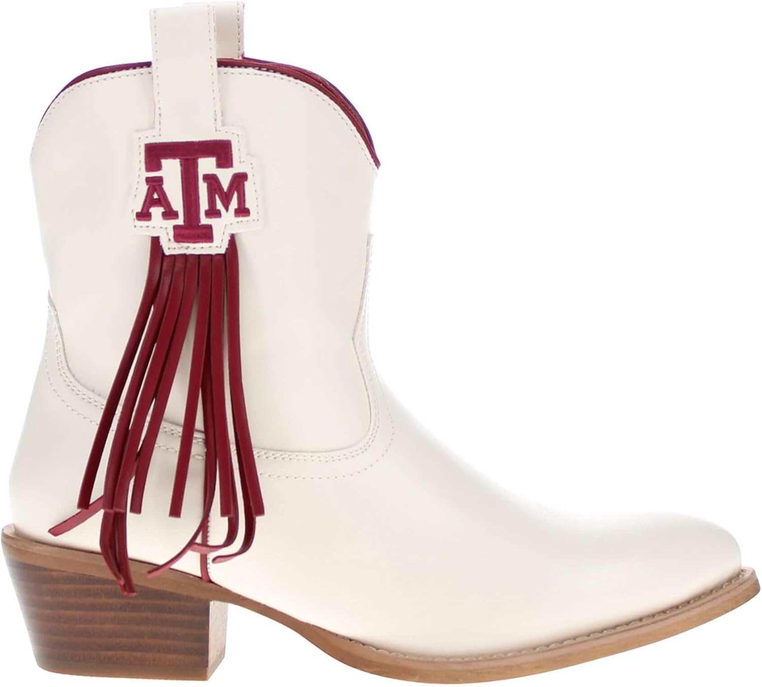 Vaccari Women's Lucy Premium PU Leather NCAA Athletics Fringe Ankle Boots