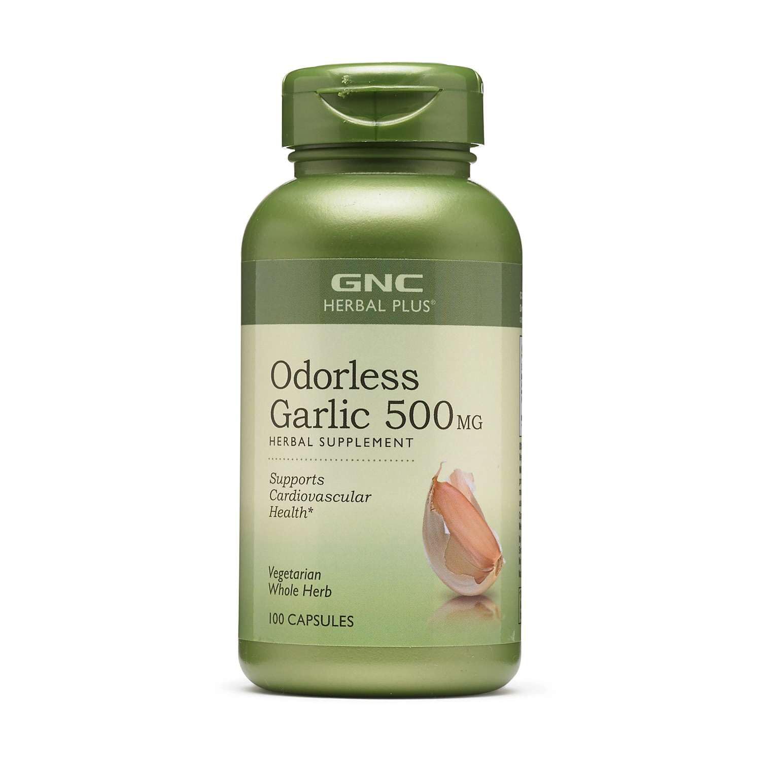GNC Herbal Plus Odorless Garlic 500mg Supplement, Vegetarian, 100 Servings